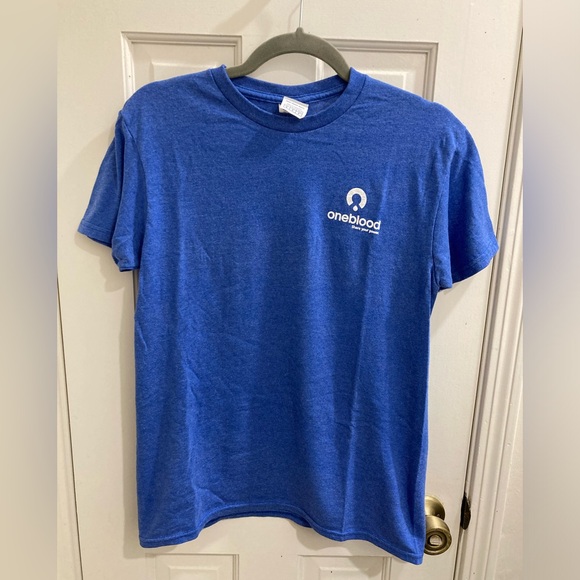 One Blood Blue T-shirt Give Life-Give Blood Unisex size S NEW - Picture 2 of 3